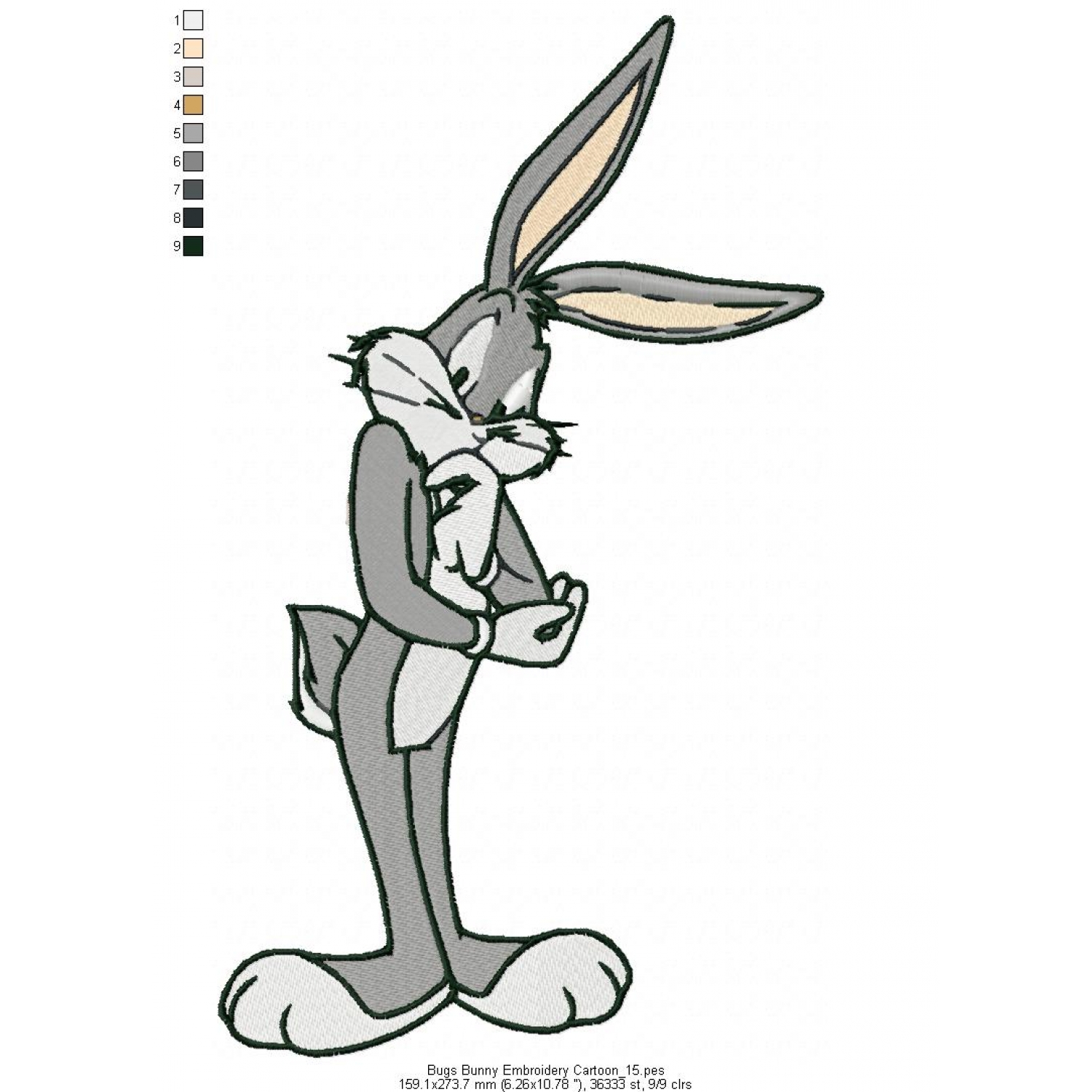 Bugs Bunny Embroidery Designs - Looney Tunes Bugs Bunny 12 Embroidery Desig...