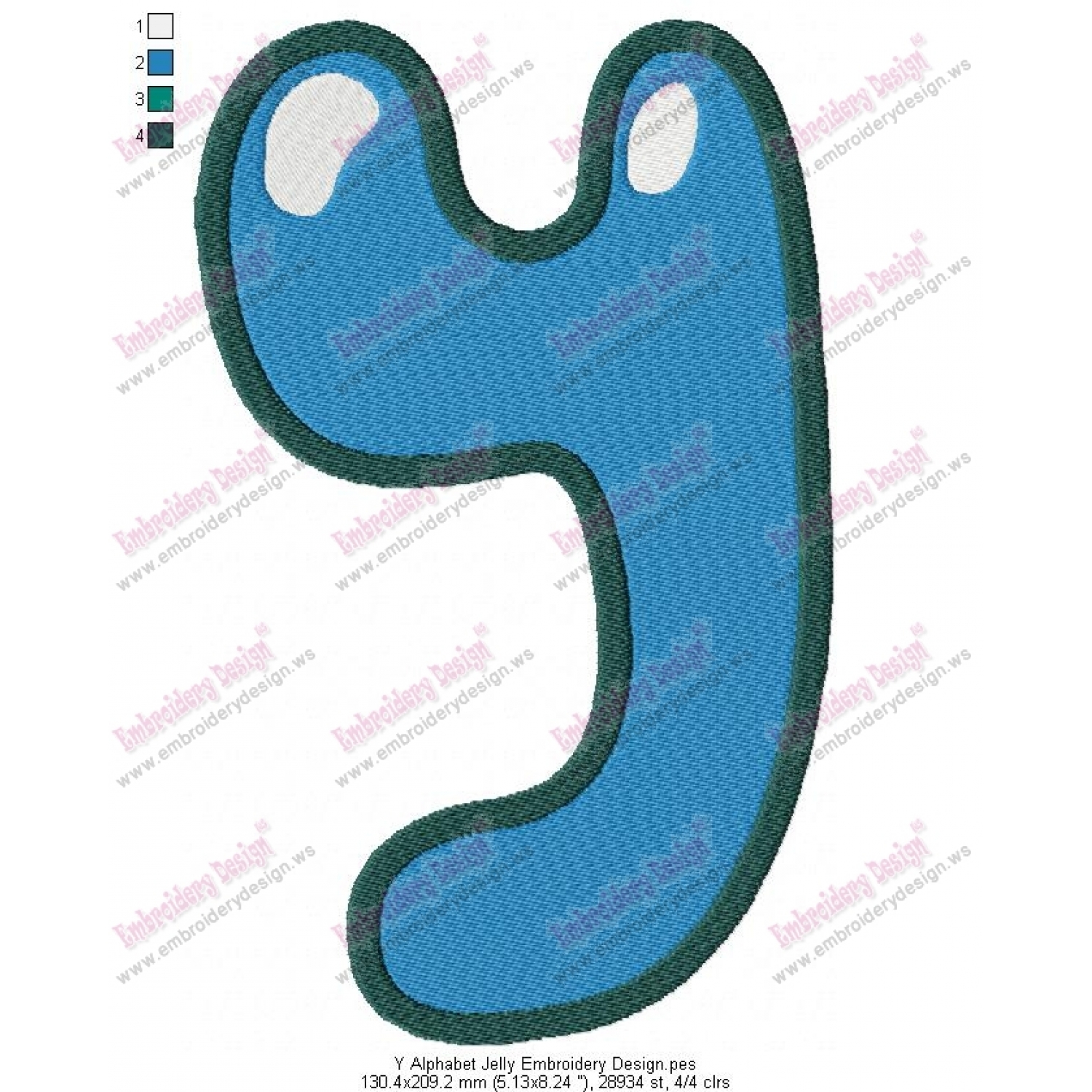 Y Alphabet Jelly Embroidery Design