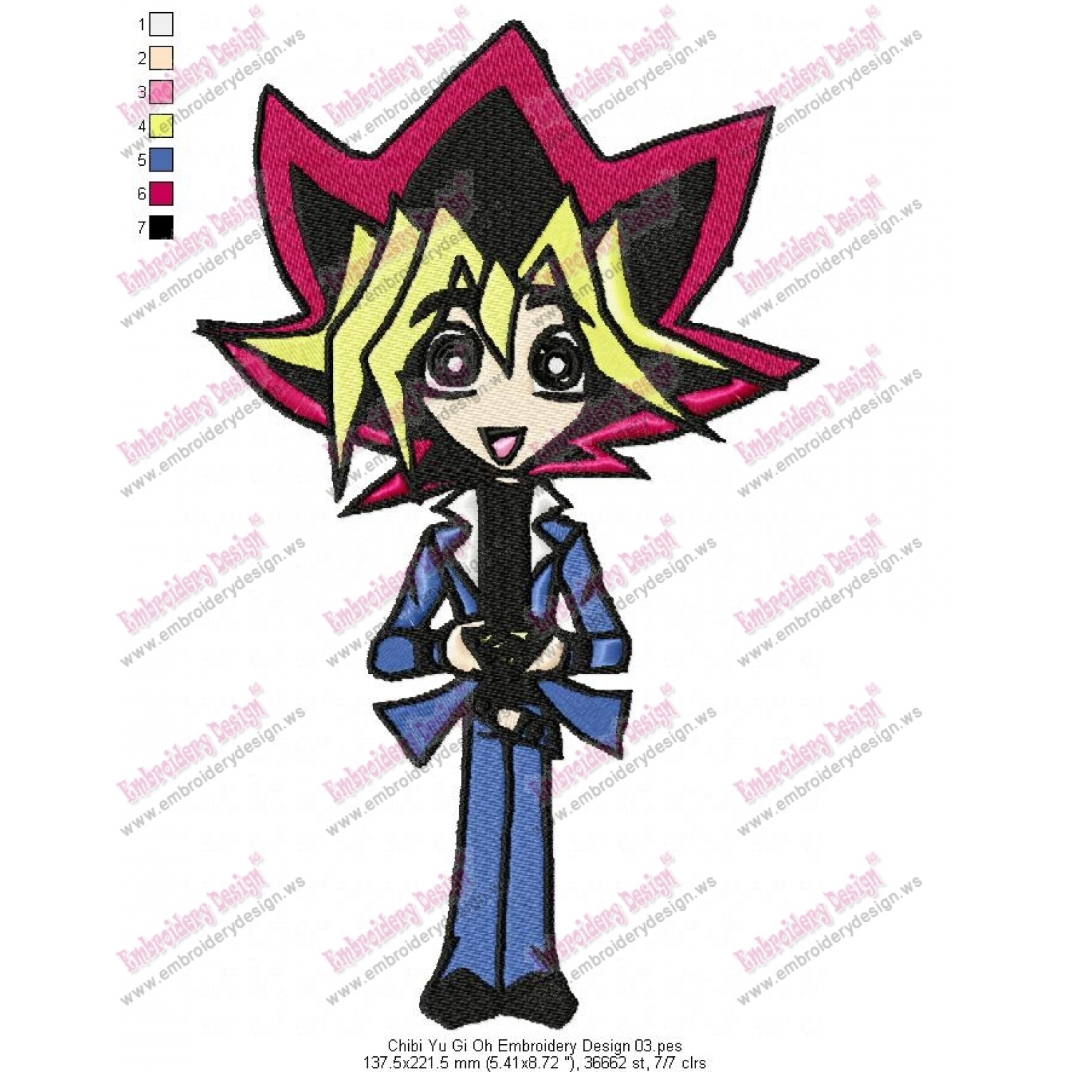 Chibi Yu Gi Oh Embroidery Design 03