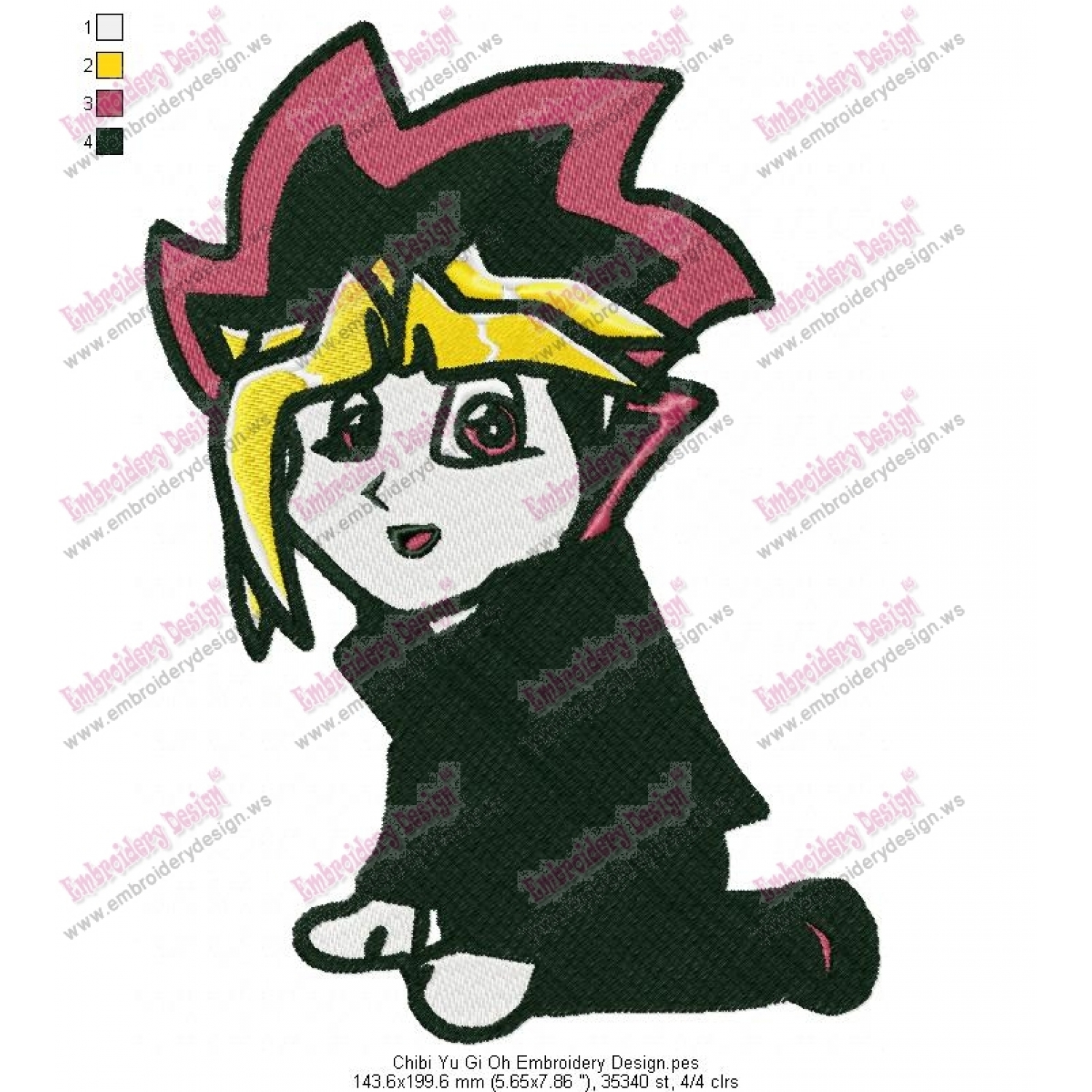 Chibi Yu Gi Oh Embroidery Design