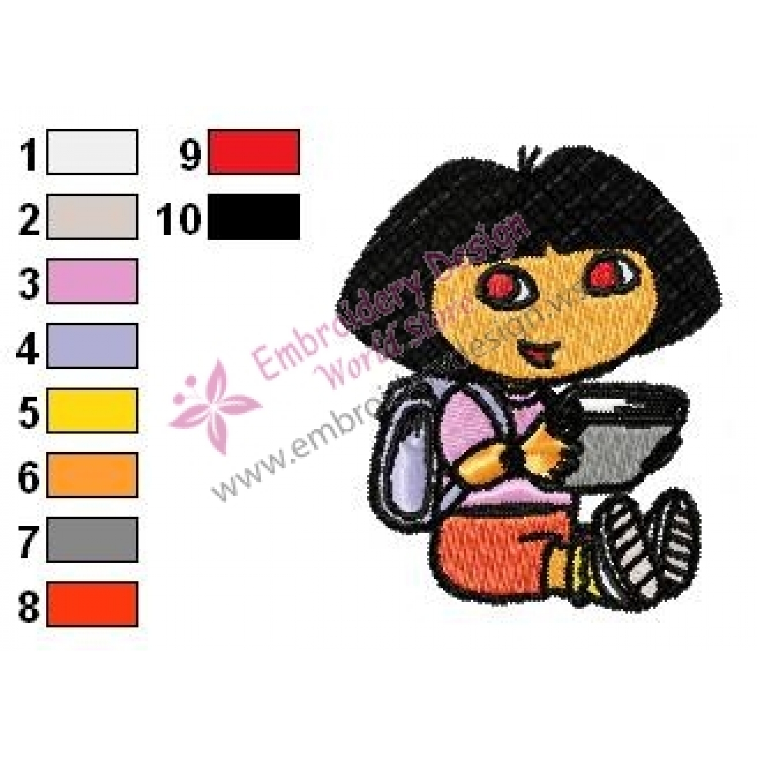 Dora The Explorer Embroidery Design 05