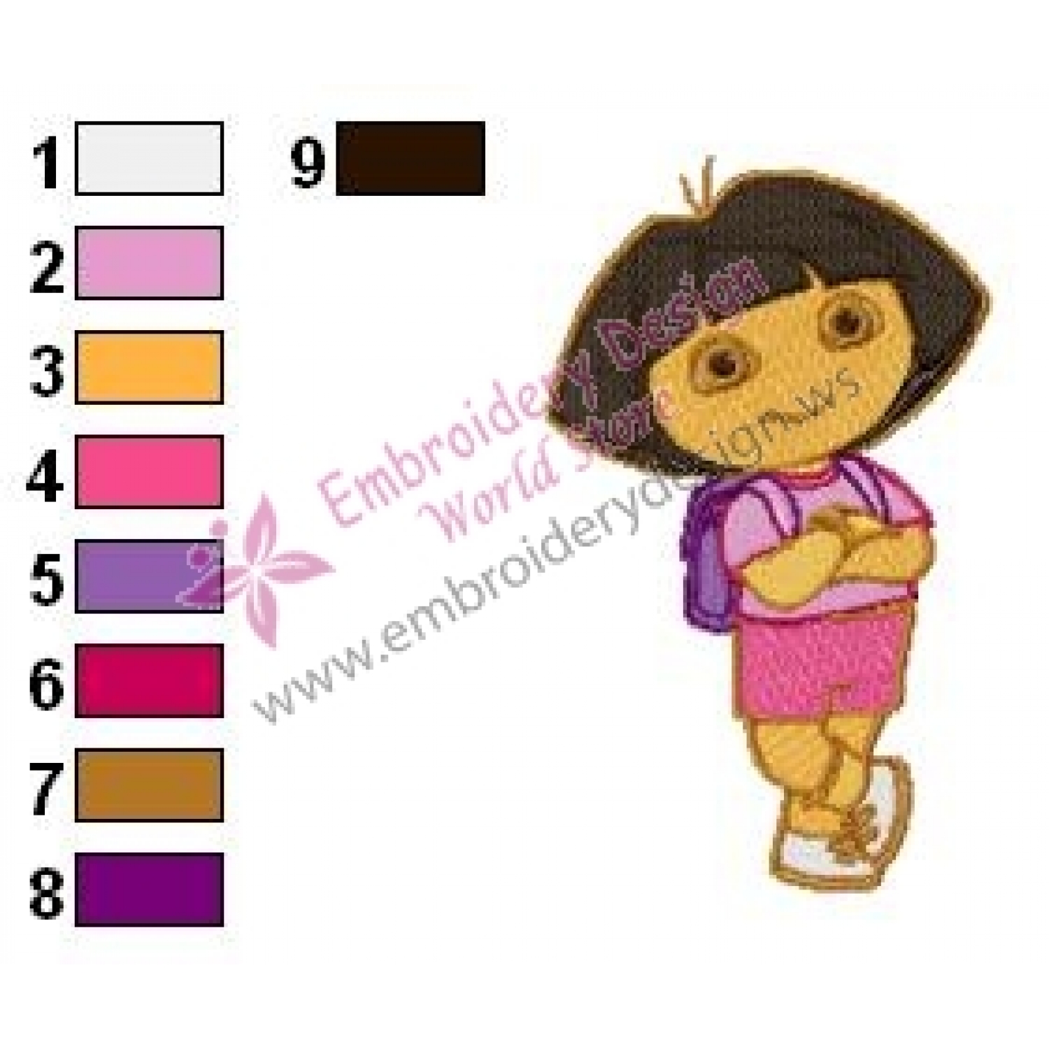 Dora The Explorer Embroidery Design 16