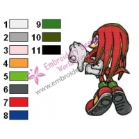 Knuckles Pattern Sonic Sonic Embroidery