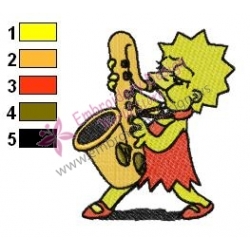 Lisa Simpson Singing Embroidery Design