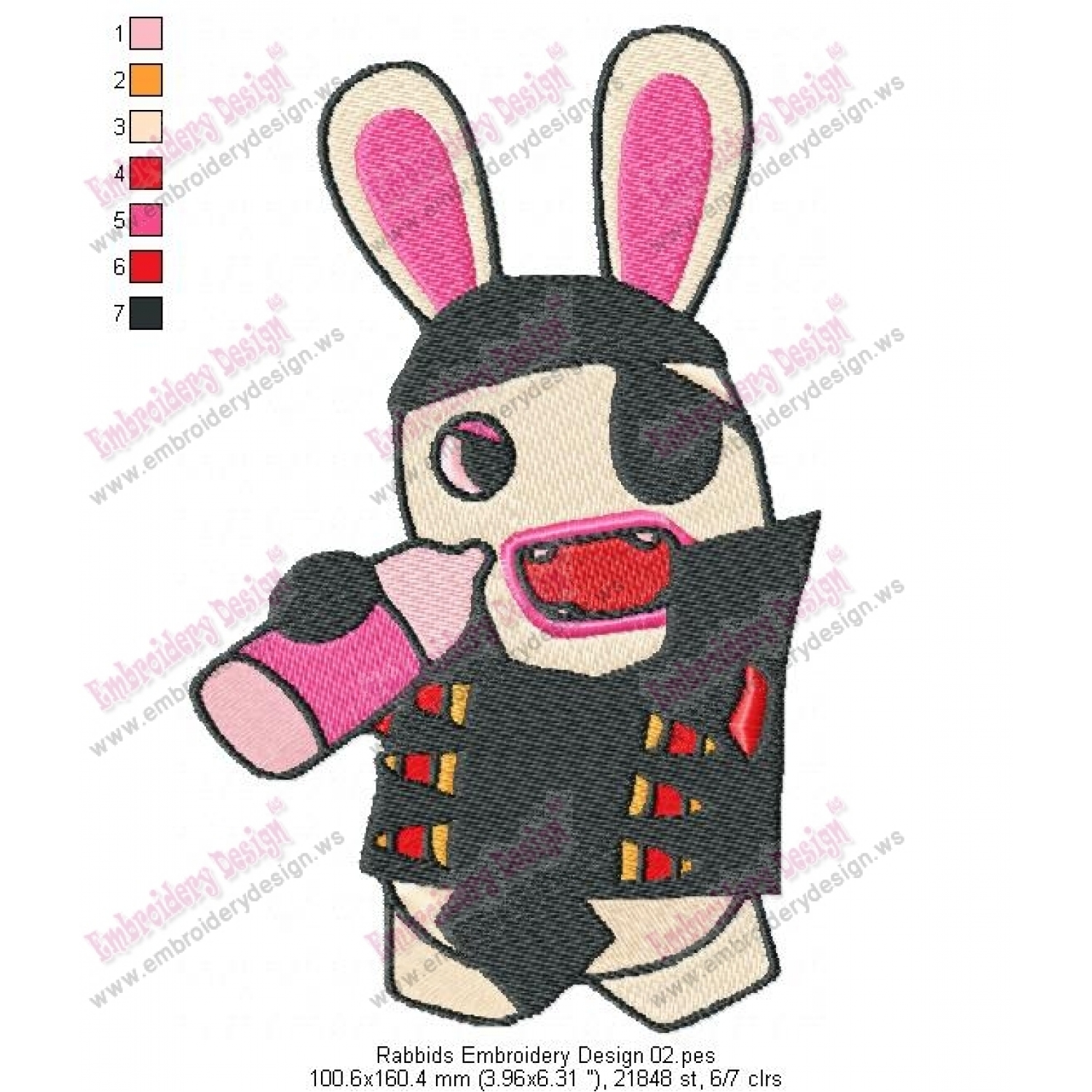 Original Rabbids Design Rabbids Embroidery Design 02