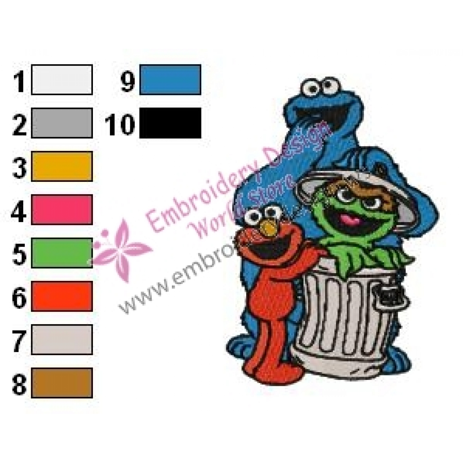 Sesame Street Embroidery Design