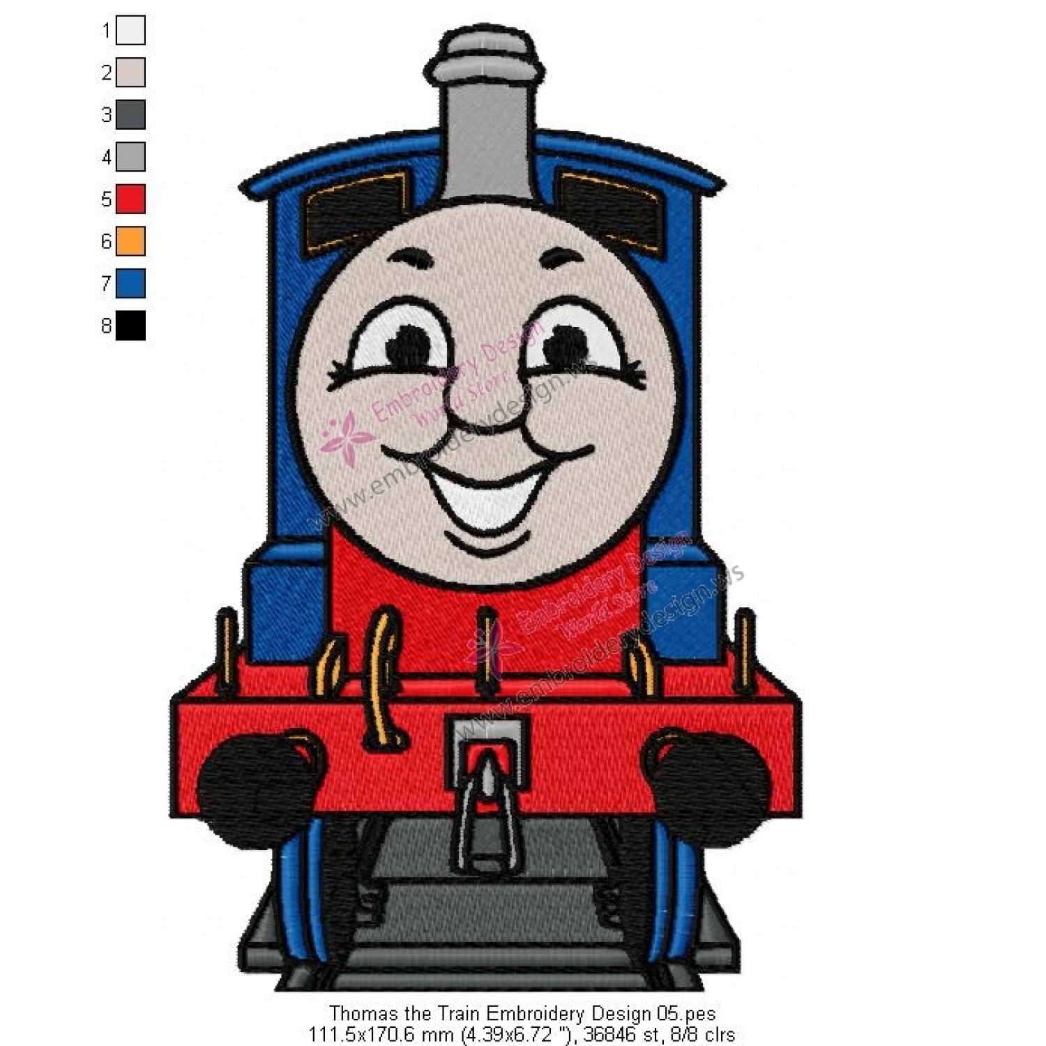 Thomas the Train Embroidery Design 05